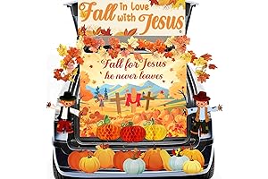 Christian Jesus Religious 13-Piece Halloween Trunk or Treat Decorations Kit for SUV Pumpkin Archway