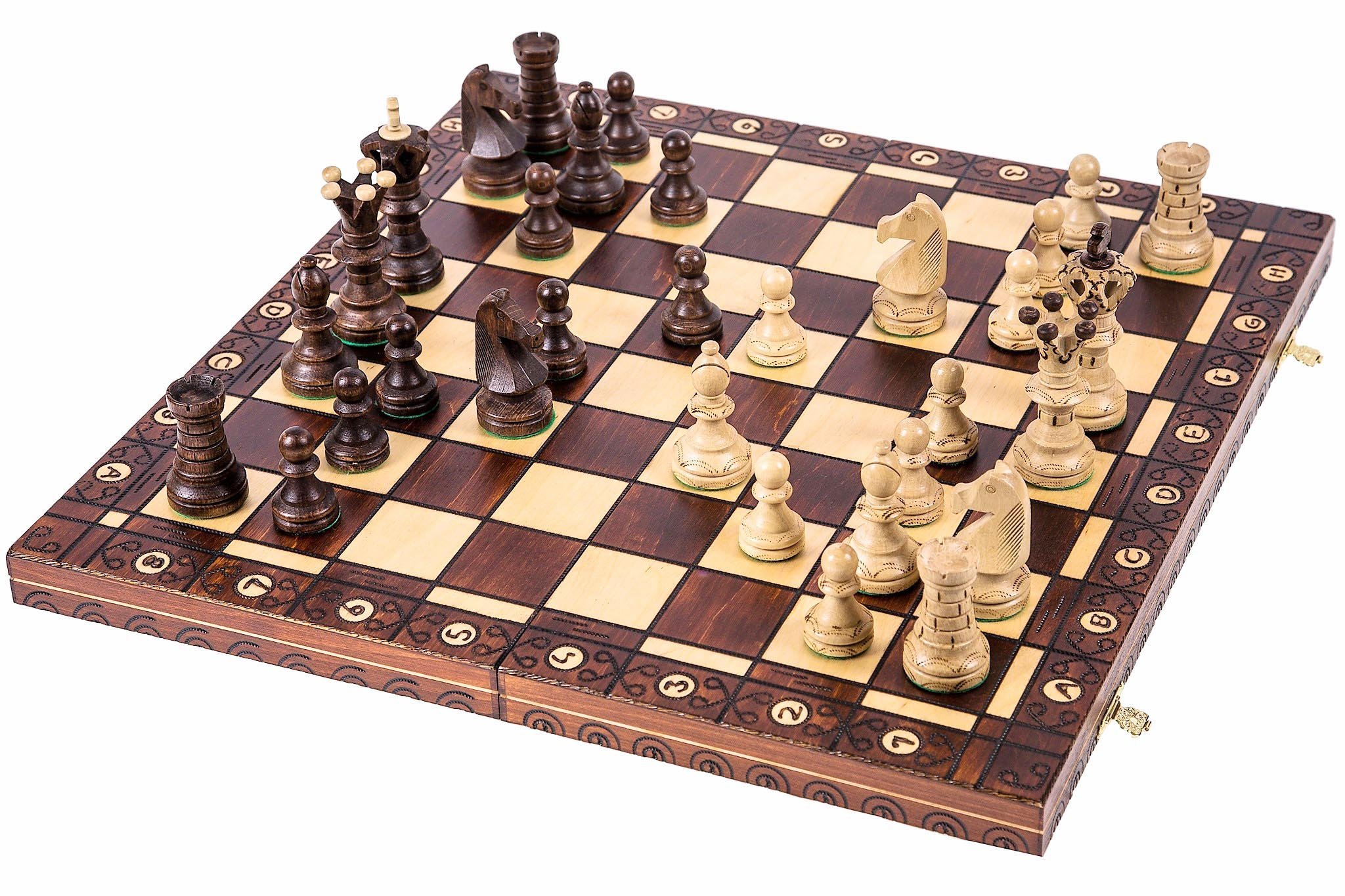 SQUARE - Szachy drewniane AMBASADOR Lux - 52 x 52 cm - Szachownica & Figury szachowe