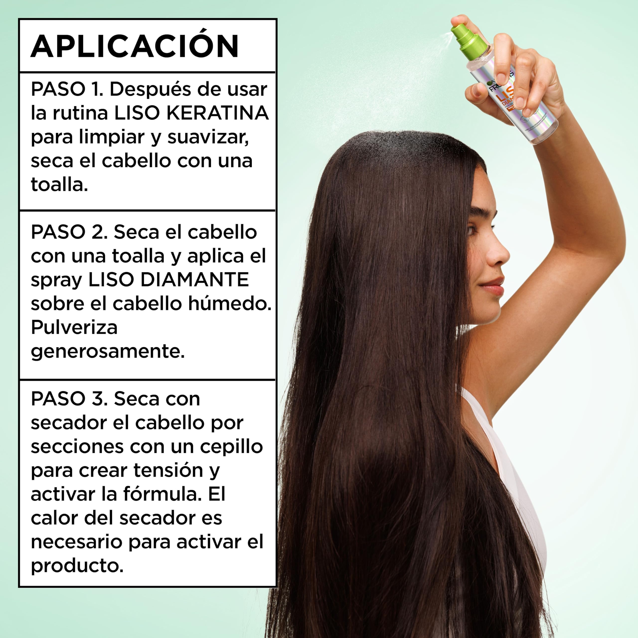 Garnier Fructis Diamond Smooth Spray, Shine and Smoothness, 100H Intense Shine, Smooth without Frizz, Light Feel, Thermal Protection, 150 ml — view 6