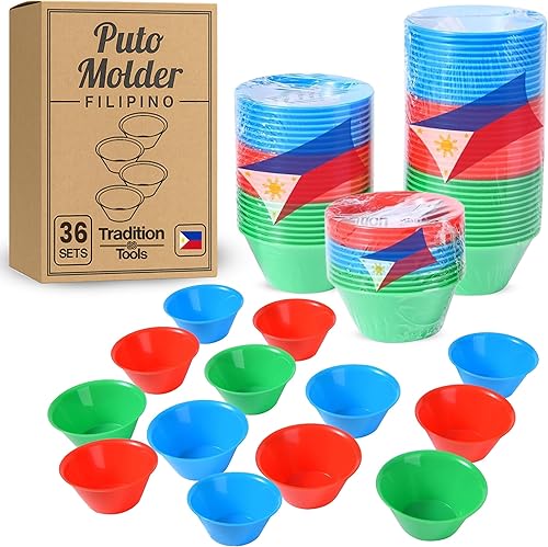 Miniatura 10 de Moldeador de Puto para cocinar filipino (2.2 x 1 pulgada), 48 unidades, molinillo para hornear - Moldes de plástico filipino para postres en varios