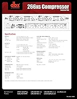 Vista 7 de dbx Compresor de audio profesional 266xs / Procesador de efectos dinámicos de puerta con inserto de cadena lateral. Para portátil, tour, estudio
