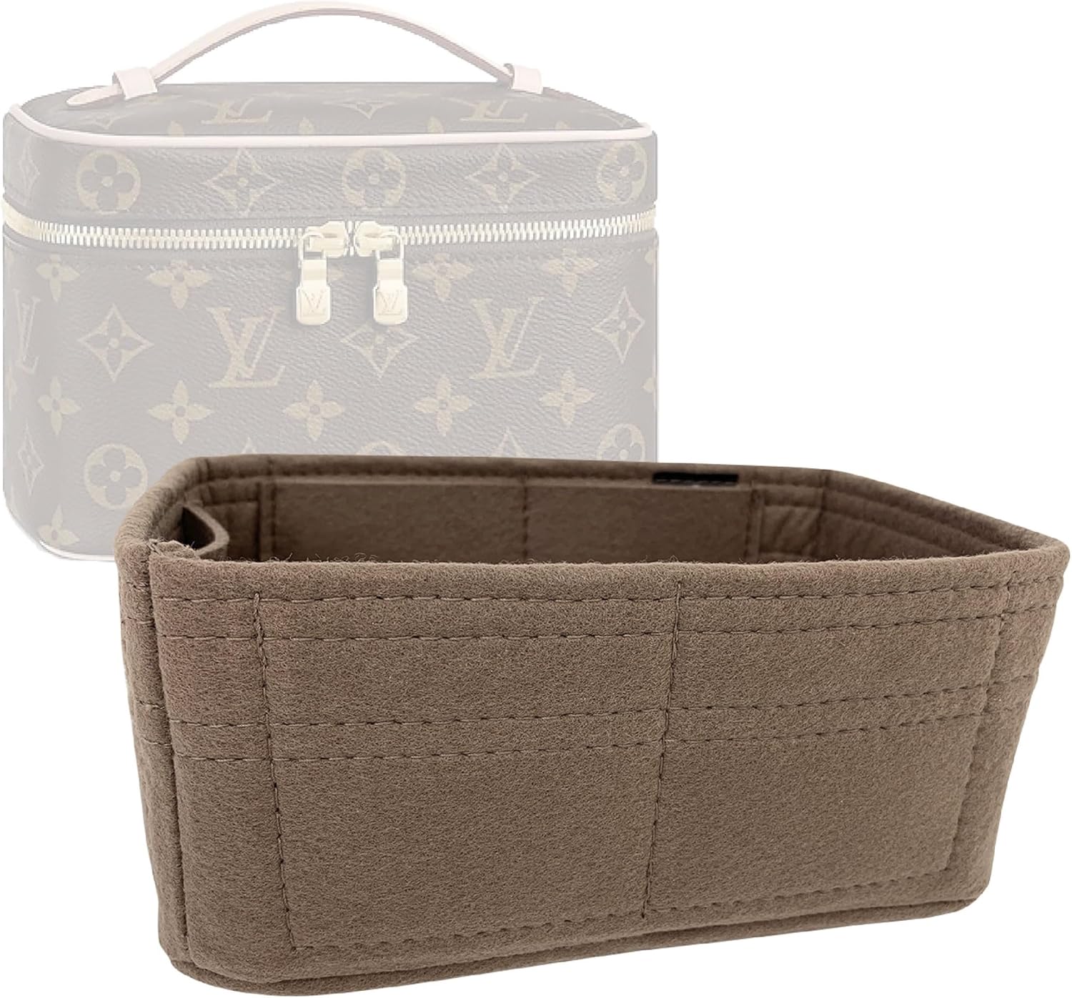 Zoomoni Premium Purse Organizer Insert For LV Nice Nano, Nice Mini, Nice BB, Nice (Handmade/20 Color Options) [Bag Organiser, Liner, Insert, Shaper]