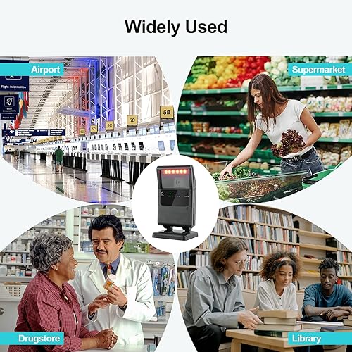 Miniatura 8 de OBZ Escáner de código de barras inalámbrico 2D QR Bluetooth Escáner de código de barras omnidireccional manos libres de escritorio, Bluetooth y 2.4G