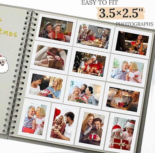 Vista 229 de Álbum de recortes de 8 x 8 pulgadas, álbum de recortes de papel kraft de tapa dura, álbumes de fotos, 40 páginas, perfecto para fotos de 4 x 6 / 5 x