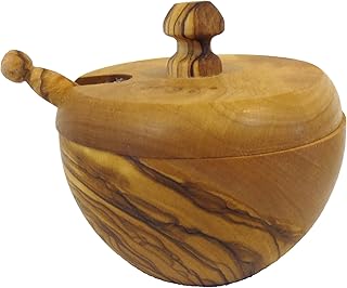 Olive Wood Spice Jar with Scoop