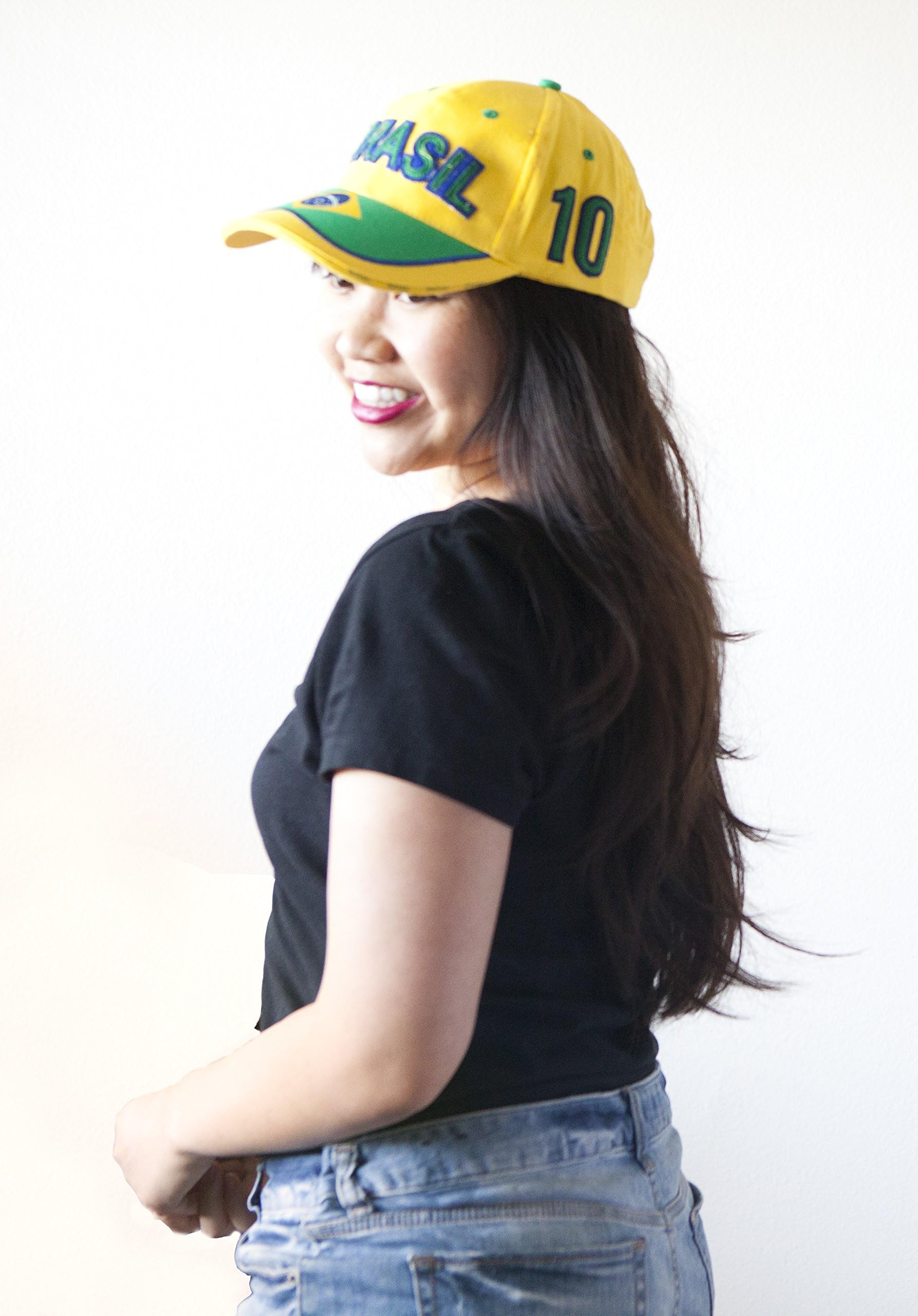 Hit Delights Brazil Hat. Futbol Fans, Cheer on Brasil in The Soccer World Cup 2018! One Size Fits All Baseball Cap.