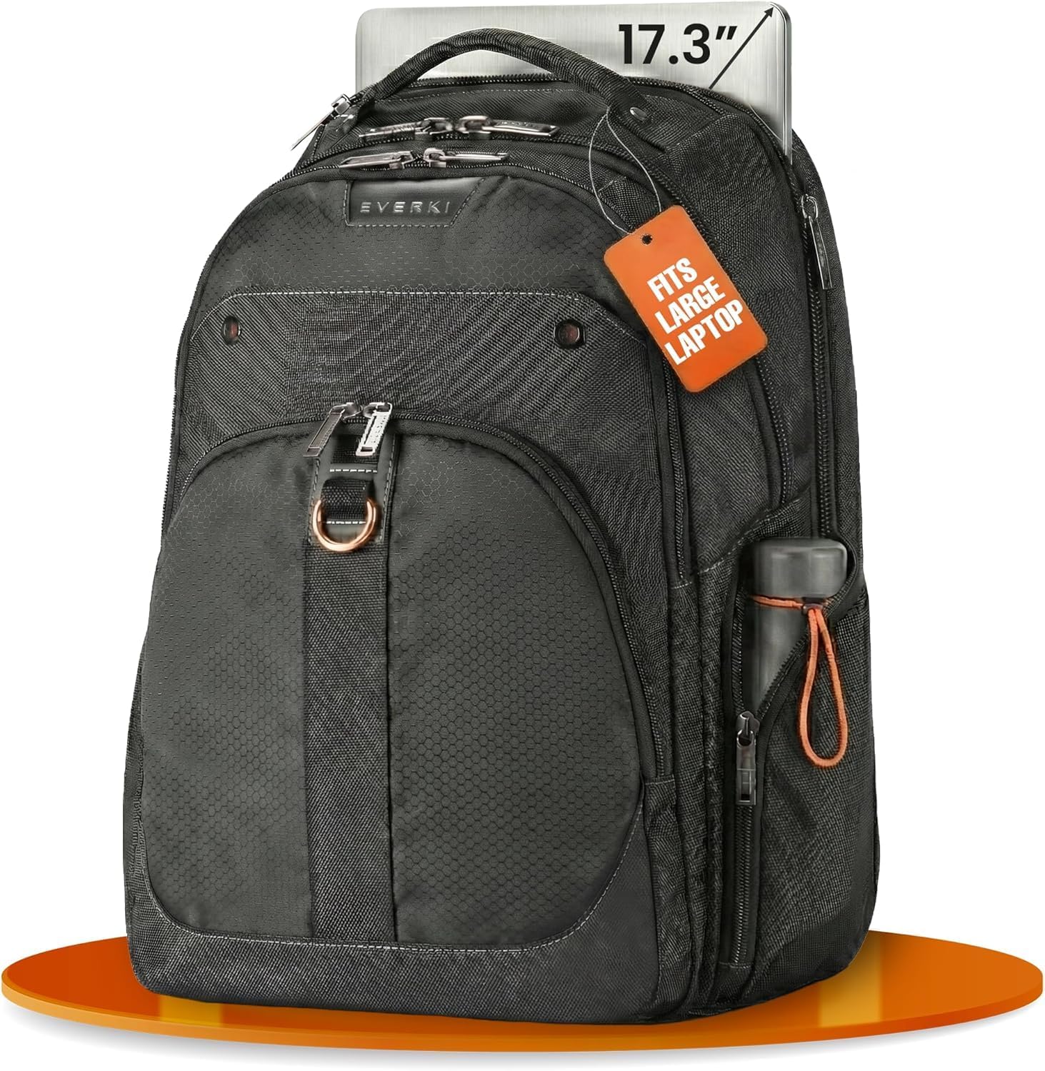 95691 Atlas - Laptop Backpack 13-inch to 17.3-inch Adaptable Compartment, Black, EKP121-1