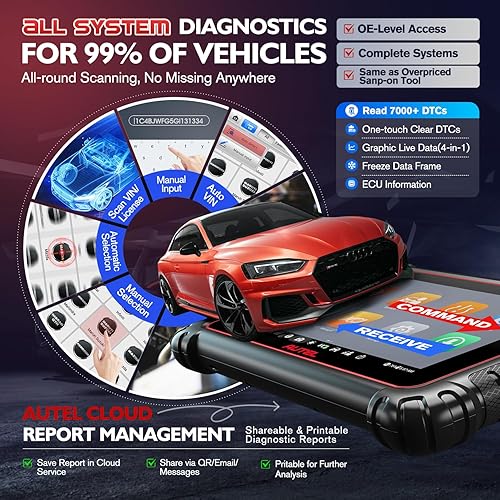 Miniatura 7 de Autel Escáner MaxiCOM MK900TS, 2025 8IN MK900-TS con servicio DoIP/CAN FD 40+, hasta MK900BT MK900 MK808S-TS TS900, programación TPMS superior,