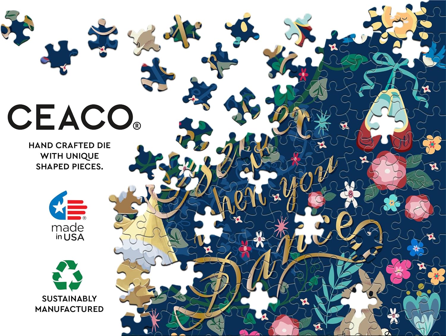 CEACO Life is Better When You Dance Jigsaw Puzzle - 300 Pieces, 21.25 x 15 in - Challenging & Relaxing 300-Piece Puzzle - Whimsical Cartoon Artwork - for Game Nights Entertainment