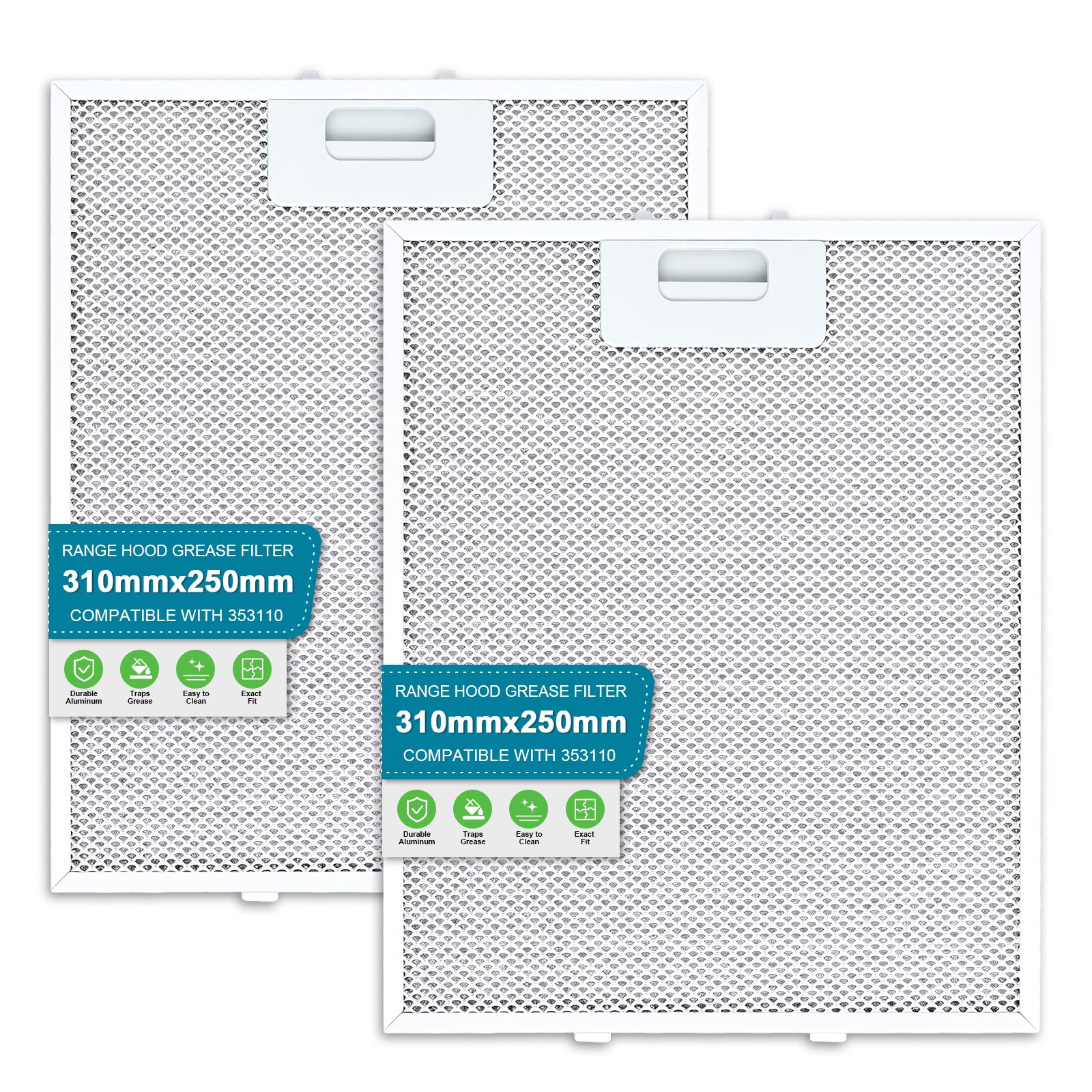 Filtro para campana extractora Bosch Poweka 310 x 250 (2 unidades)