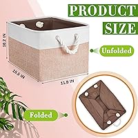 Vista 2 de 6 cubos de almacenamiento pequeños plegables con asas de transporte resistentes, multiusos, organizador para el hogar, oficina, guardería