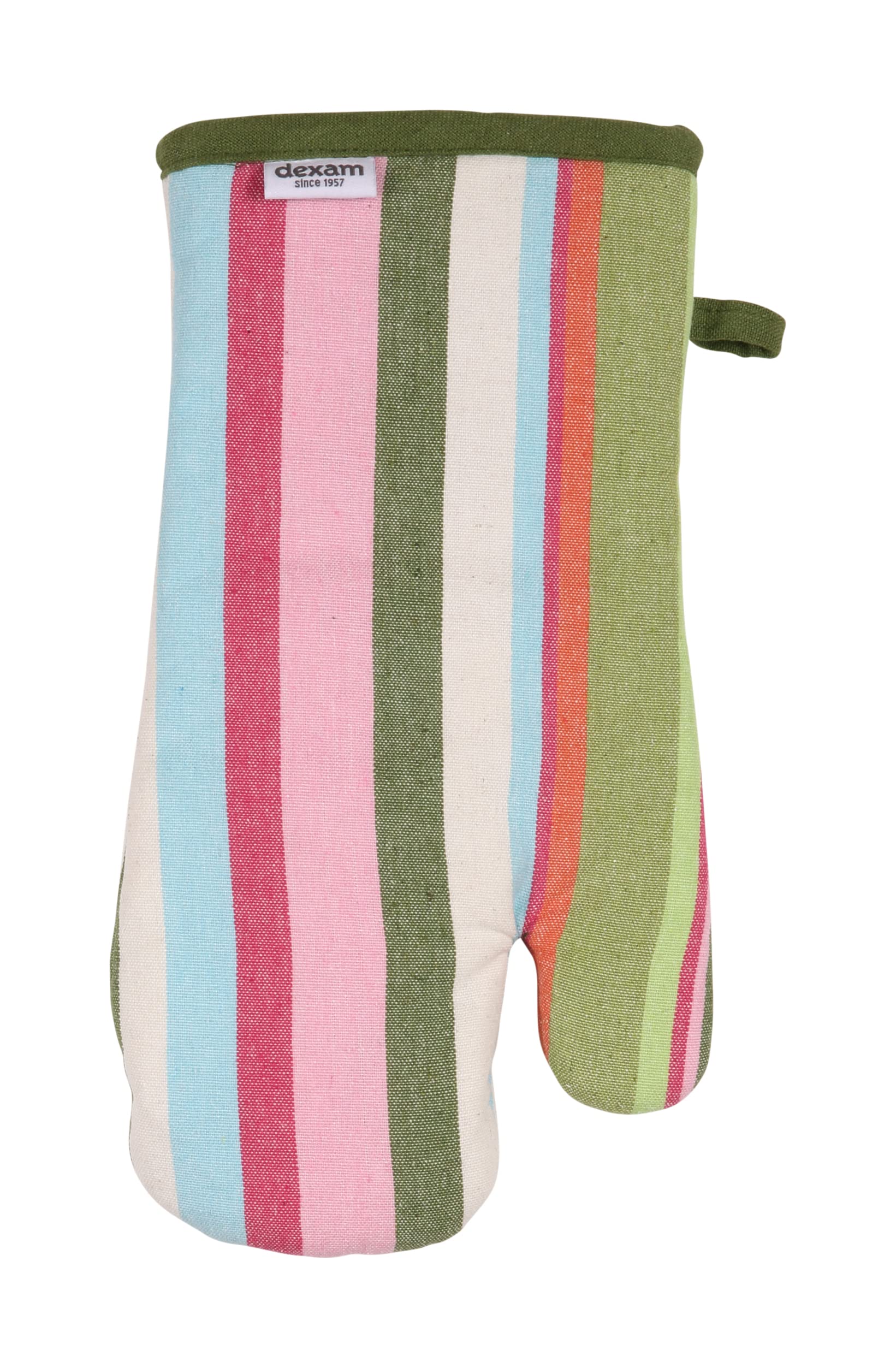 Dexam Recycled Cotton Striped Gauntlet - Green, Multi Coloured