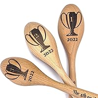 Vista 1 de Trofeo Chili Cook Off 2025, cuchara de cocina grabada de madera, premio de competencia de cocina personalizado, premio campeón de chile, cuchara