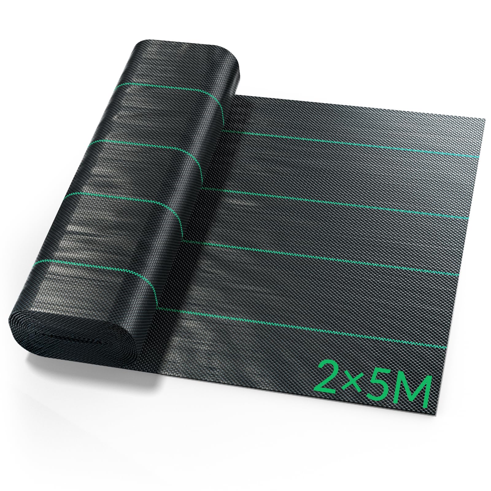 Velway Telo Pacciamatura 2x5M - 100g/m² Telo Anti Erbacce per Orto, Giardino, Tessuto Permeabile all'Acqu, Stabilizzazione ai Raggi UV,Barriere Contro Le Erbe Infestanti