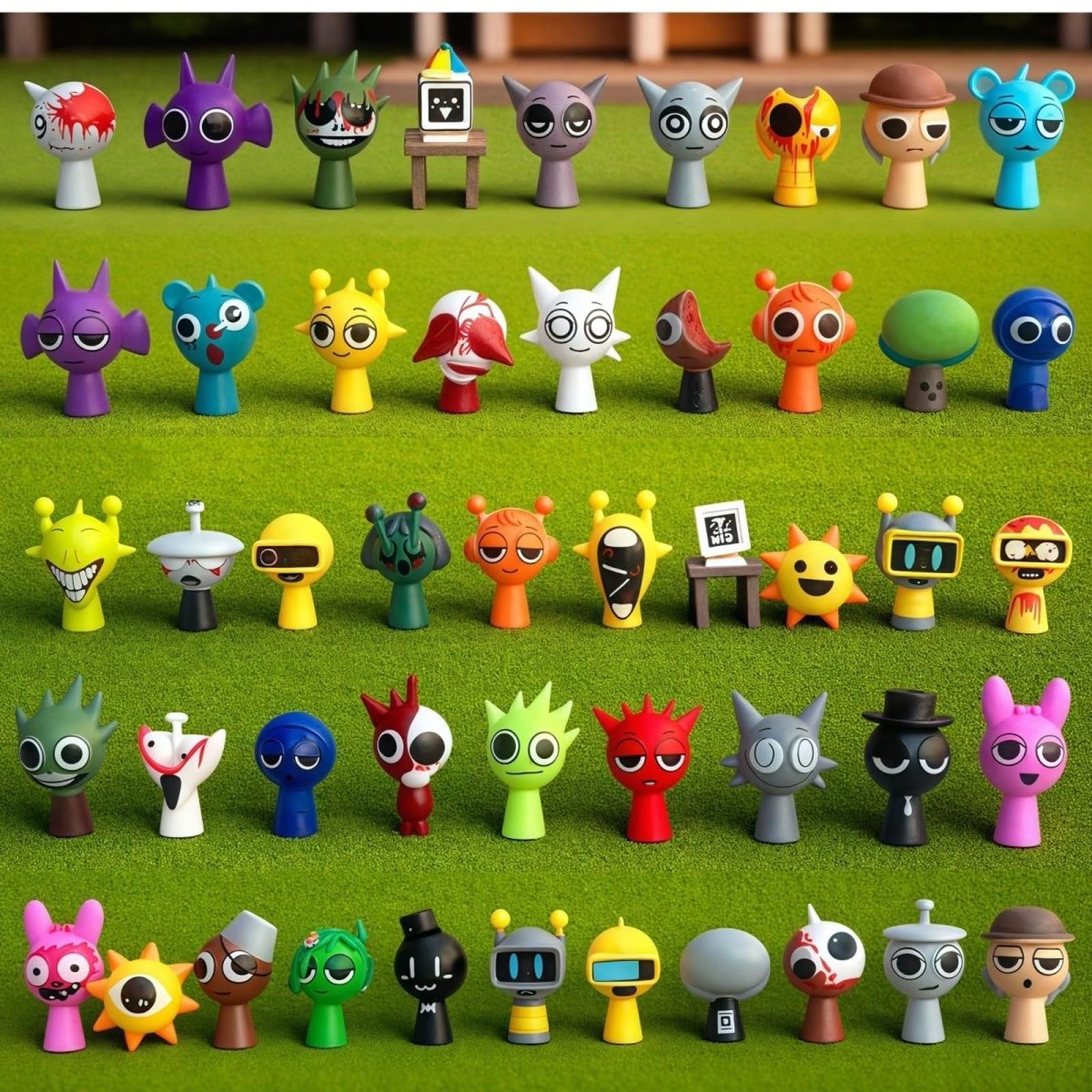 48 Pcs Sprunky Collectible Figurines Set, Cartoon Characters Mini Sprunky Decorative Figures - Image 3