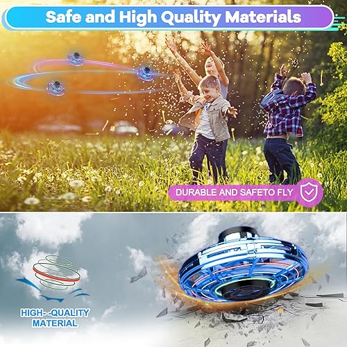 Miniatura 5 de Spinner volador, mini dron giratorio volador mejorado 2023 con rotación de 360 y luces LED para interiores y exteriores, mini dron de juguete OVNI