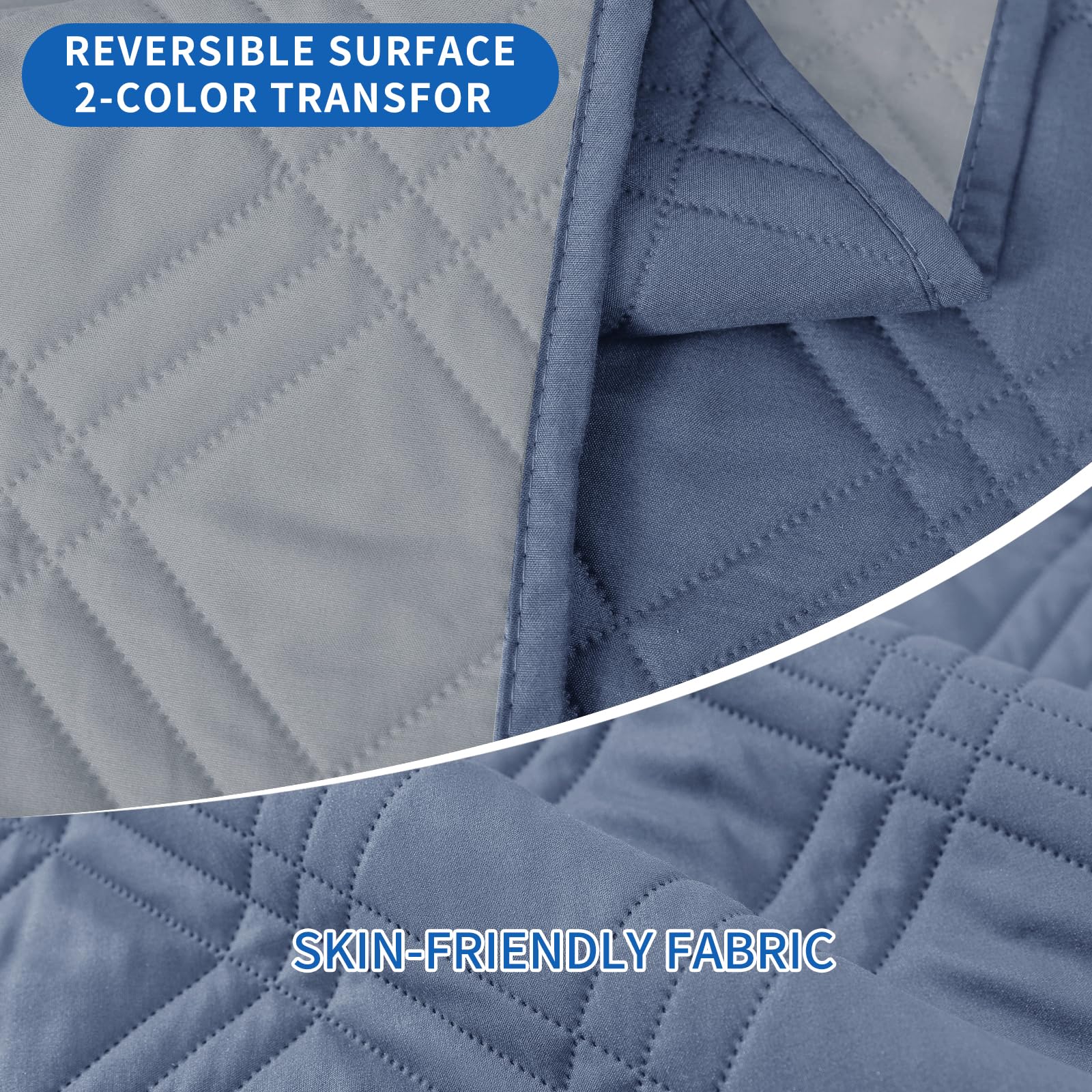 Ystyle Copripoltrona Relax Reclinabile, Reversibile Copri Poltrona Con Braccioli Universale, Copertura Poltrona Elettrica Antigraffio Antimacchia (1 Posto, Grigio Blu + Grigio Chiaro)