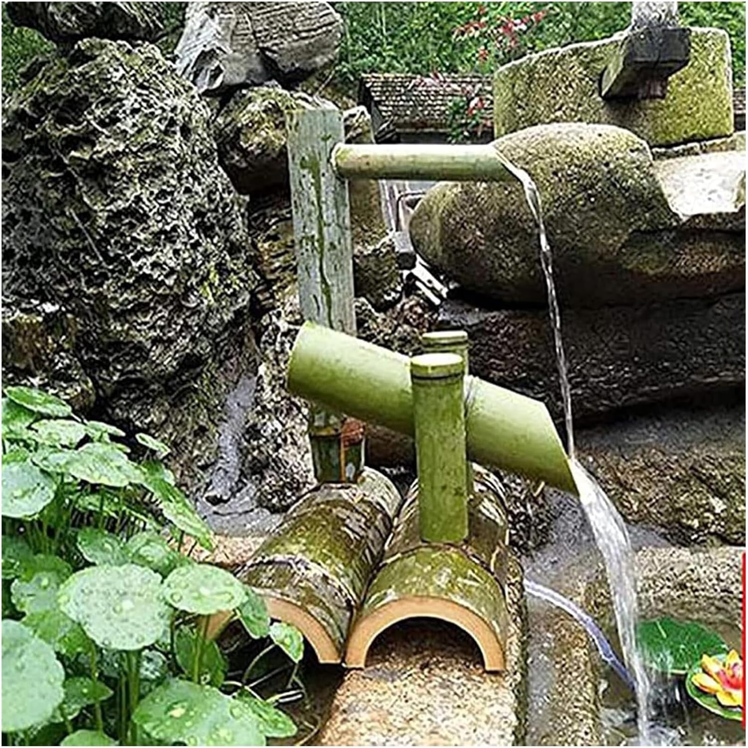 Handmade Bamboo Fountain Kit – Japanese Garden Water Feature for Outdoor Decor(50cm)