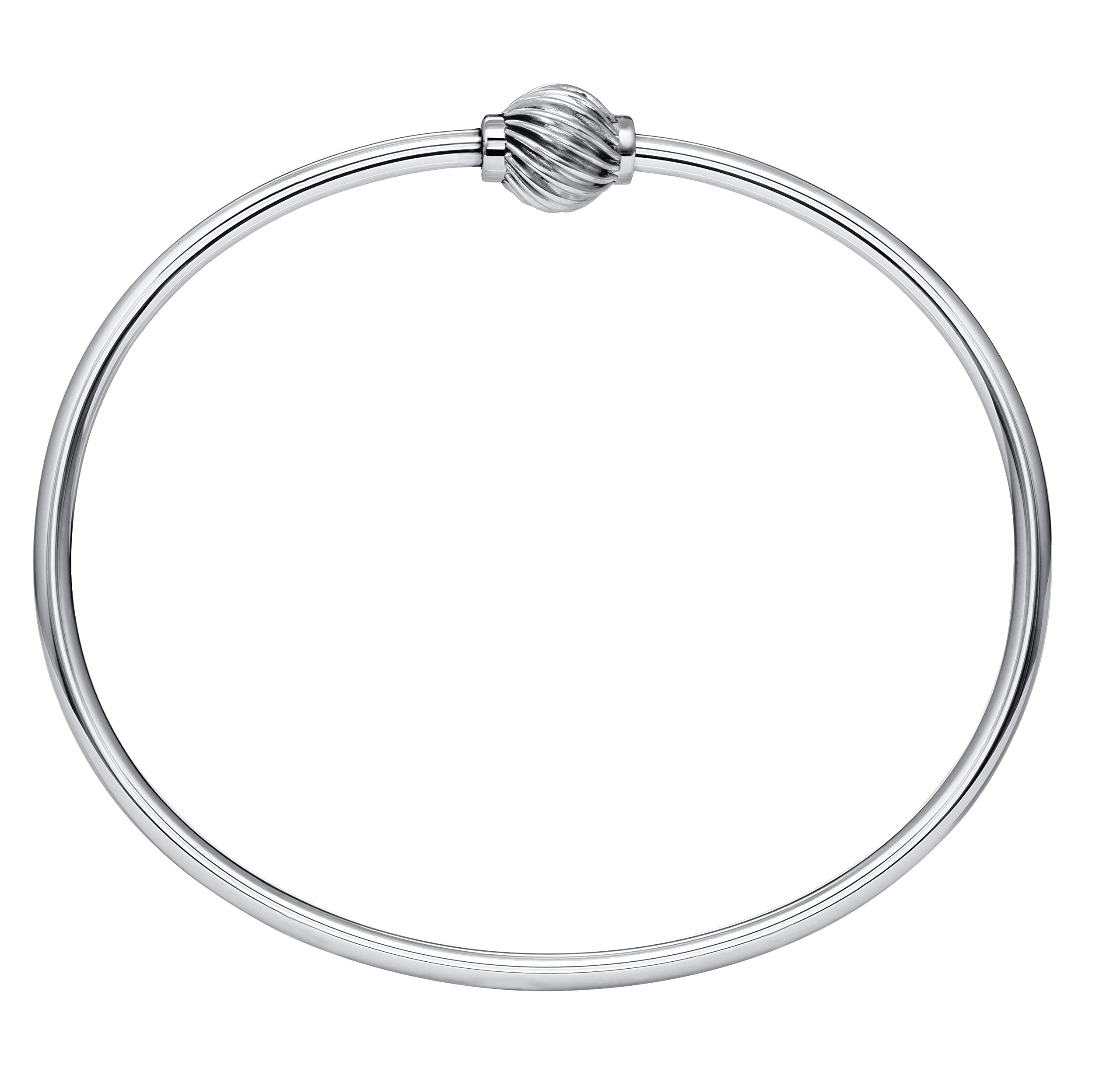 Lighthouse CreationsThe Traditional Sterling Silver Single Swirl Ball Threaded Bracelet from Cape Cod