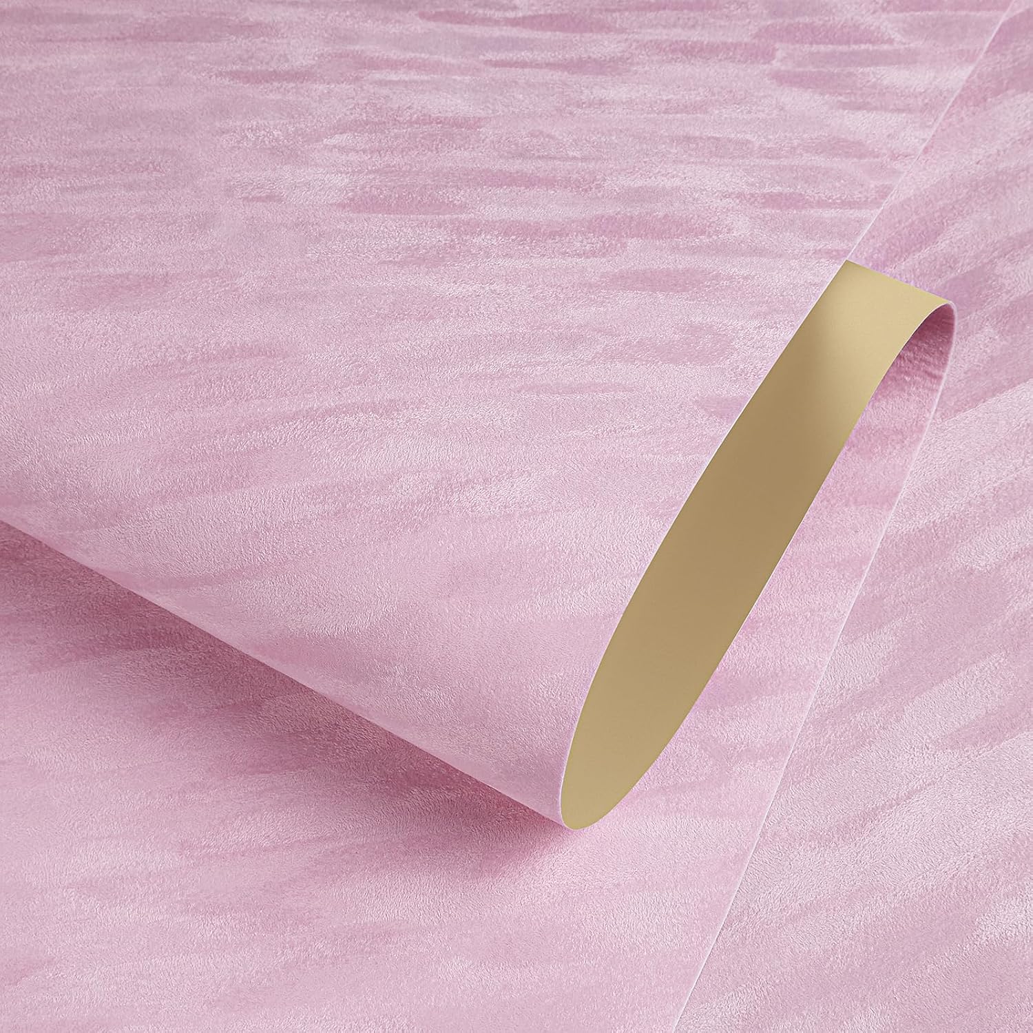 ReWallpaper Blush Pink Peel and Stick Wallpaper Removable Luxury Velvet Wallpaper for Girls Bedroom Nursery Self Adhesive Soft Pink Velvet Contact Paper for Cabinets Vanity Accent Walls 17.5inX23ft