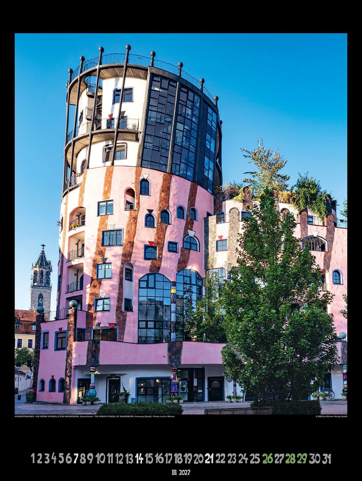 Großer Hundertwasser Architektur Kalender 2027