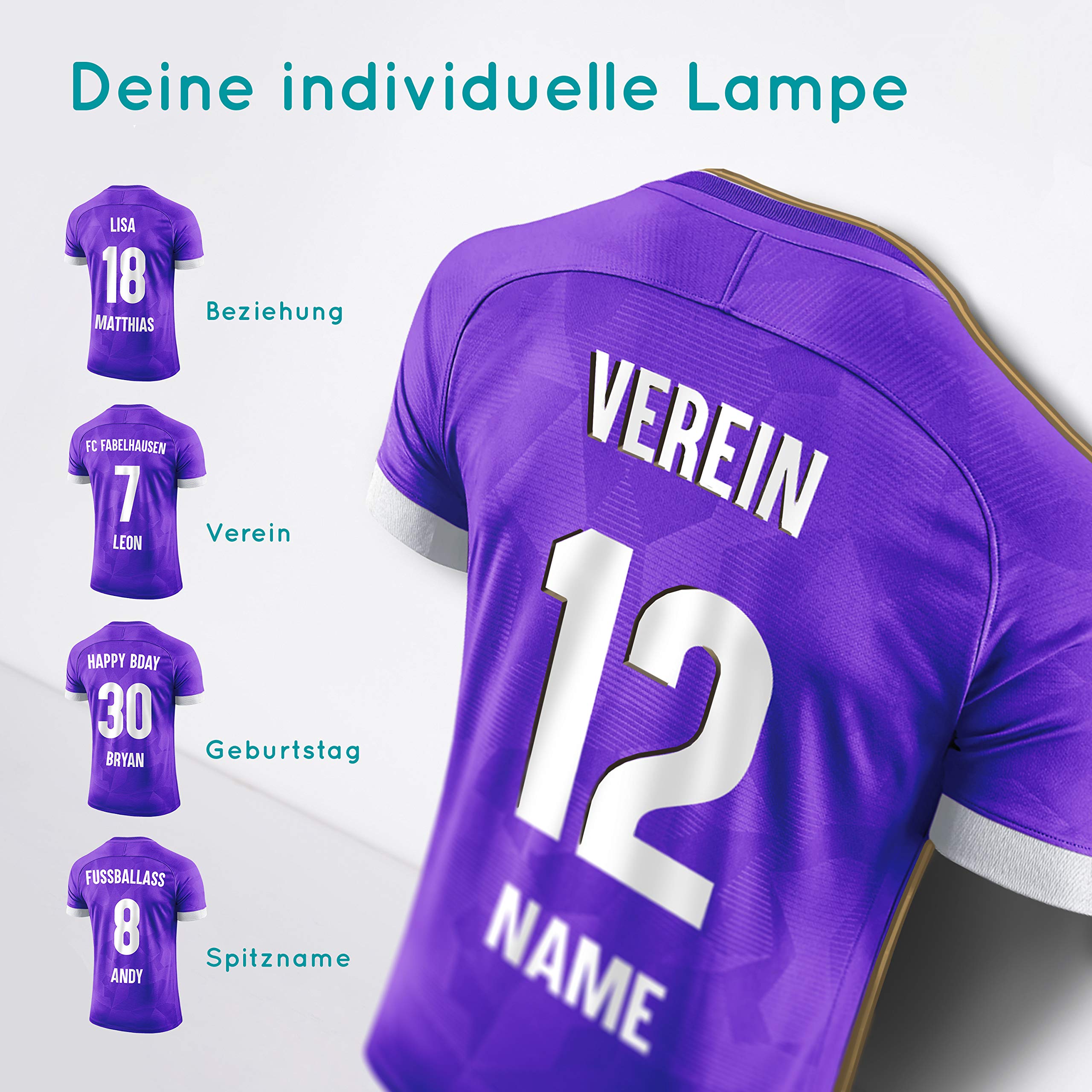Elbeffekt Trikotlampe für AUE Fans aus Holz - personalisierbares Geschenk - schenke Dein individuellen AUE Fanartikel aus Echtholz