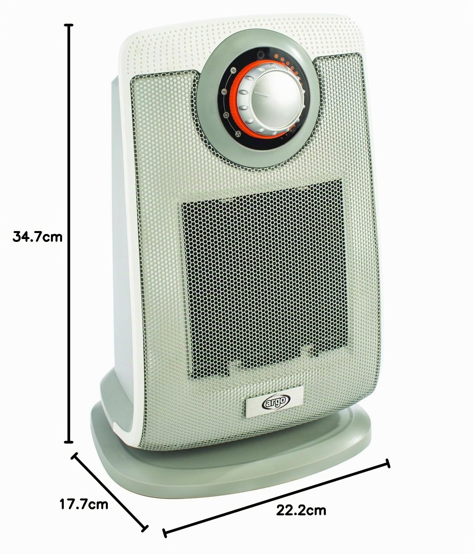 ARGO Beat Ice Termoventilatore Ceramico da Bagno, Bianco/Grigio