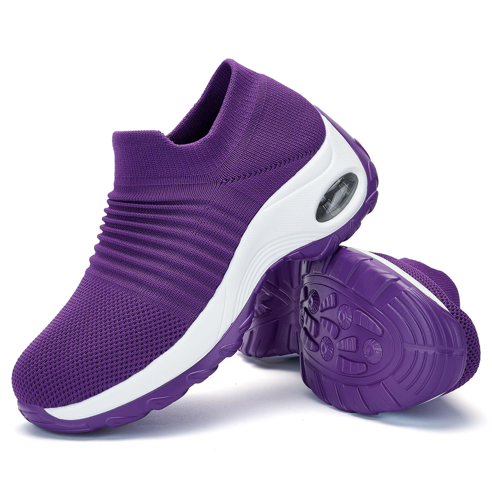 Women's Walking Shoes Sock Sneakers - Mesh Slip On Air Cushion Lady Girls Modern Jazz Dance Easy Shoes Platform Loafers