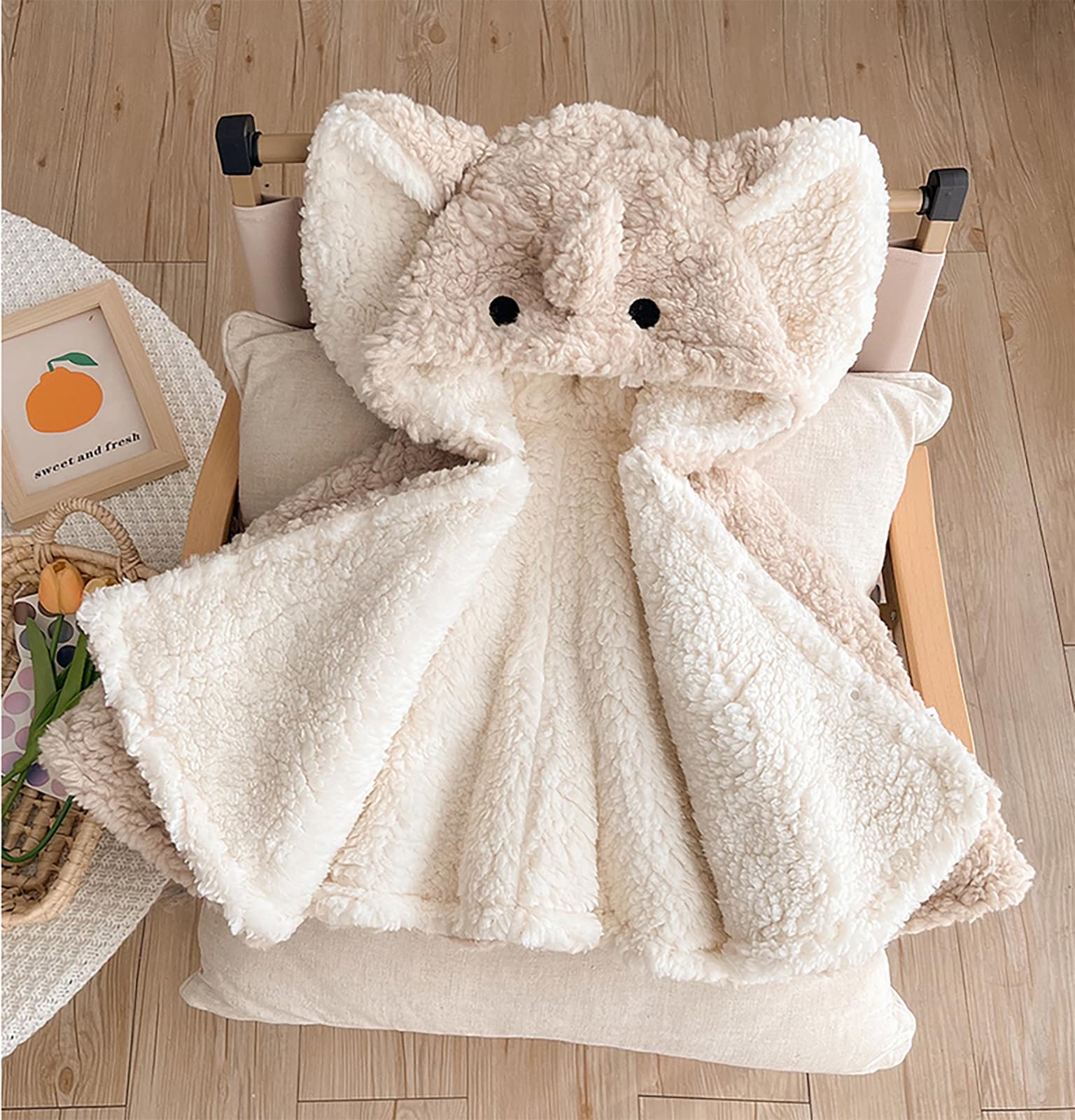 Lindo Cape con Capucha Bebé Niño Niñas Sudadera con Capucha Lana Suave Poncho Capa Cortavientos Invierno Otoño Ropa Exterior Caliente Chal para Niños 0-3 años