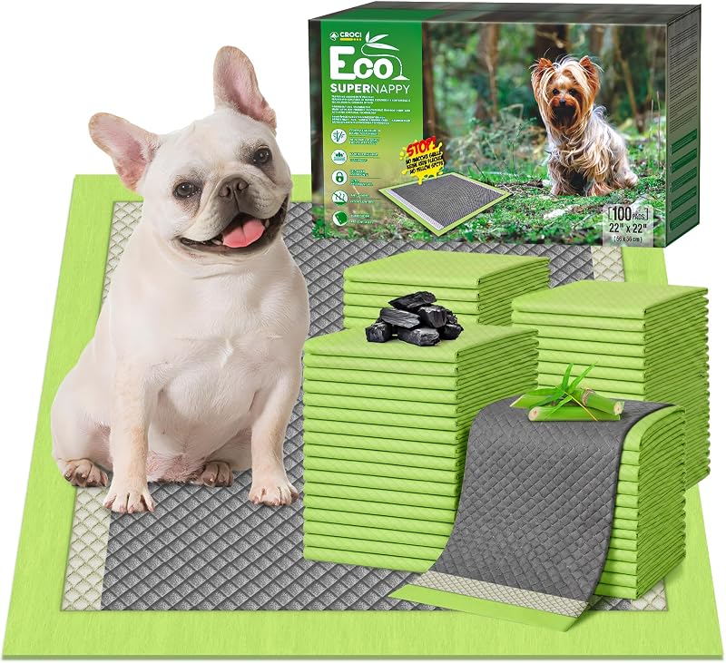 Tapete Higiênico para Cães com Carvão Ativado, Fibra de Bambu e Abas Adesivas Croci 100 Unidades
