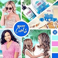 Vista 7 de Spoolies Rizadores para el cabello, tamaño jumbo, 15 unidades con bolsa de malla de regalo, Azul (Beachy Blue)