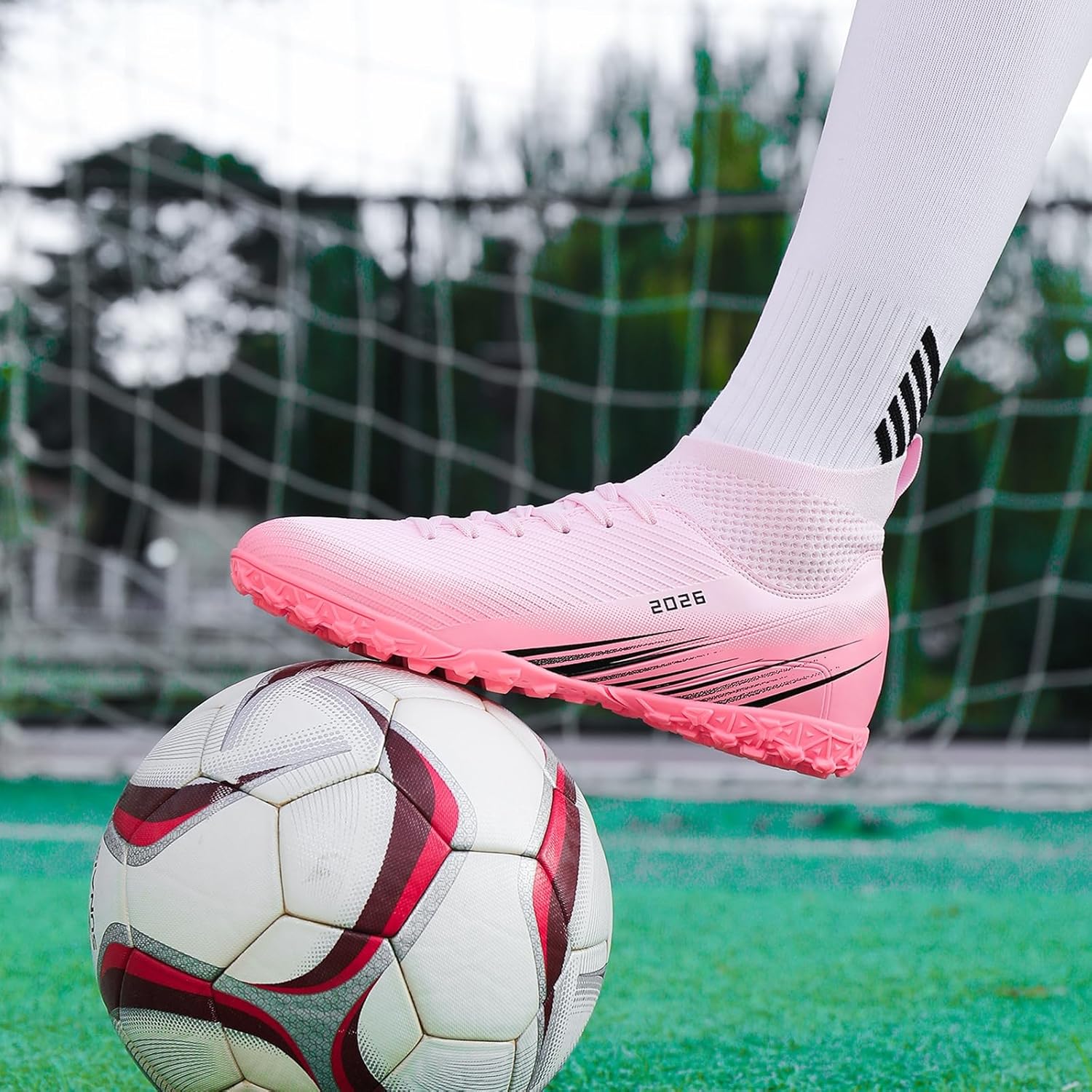 Soccer Cleats for Mens Womens Turf Soccer Shoes Indoor Footall Cleats High Ankle TF AG FG Football Boots Wide Training Sneaker - Image 3