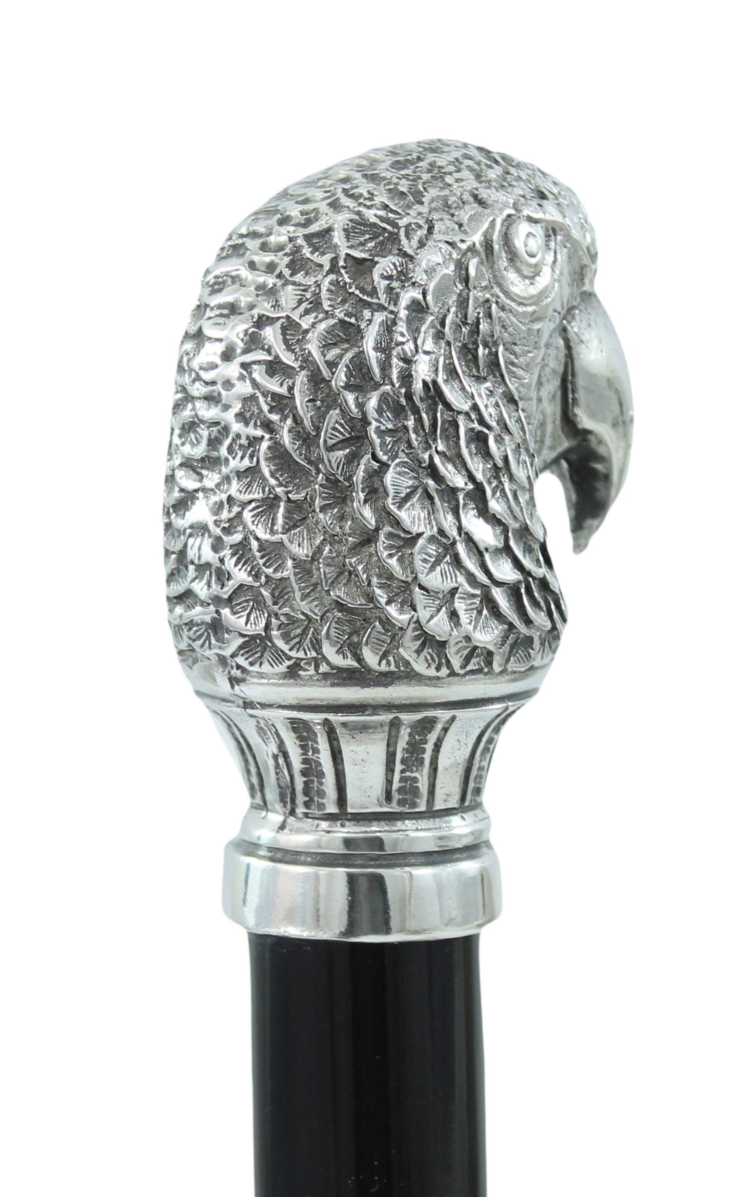 Bastón de Madera de Peltre Elegante Personalizado para Hombre Mujer Ceremonia del Loro Italia