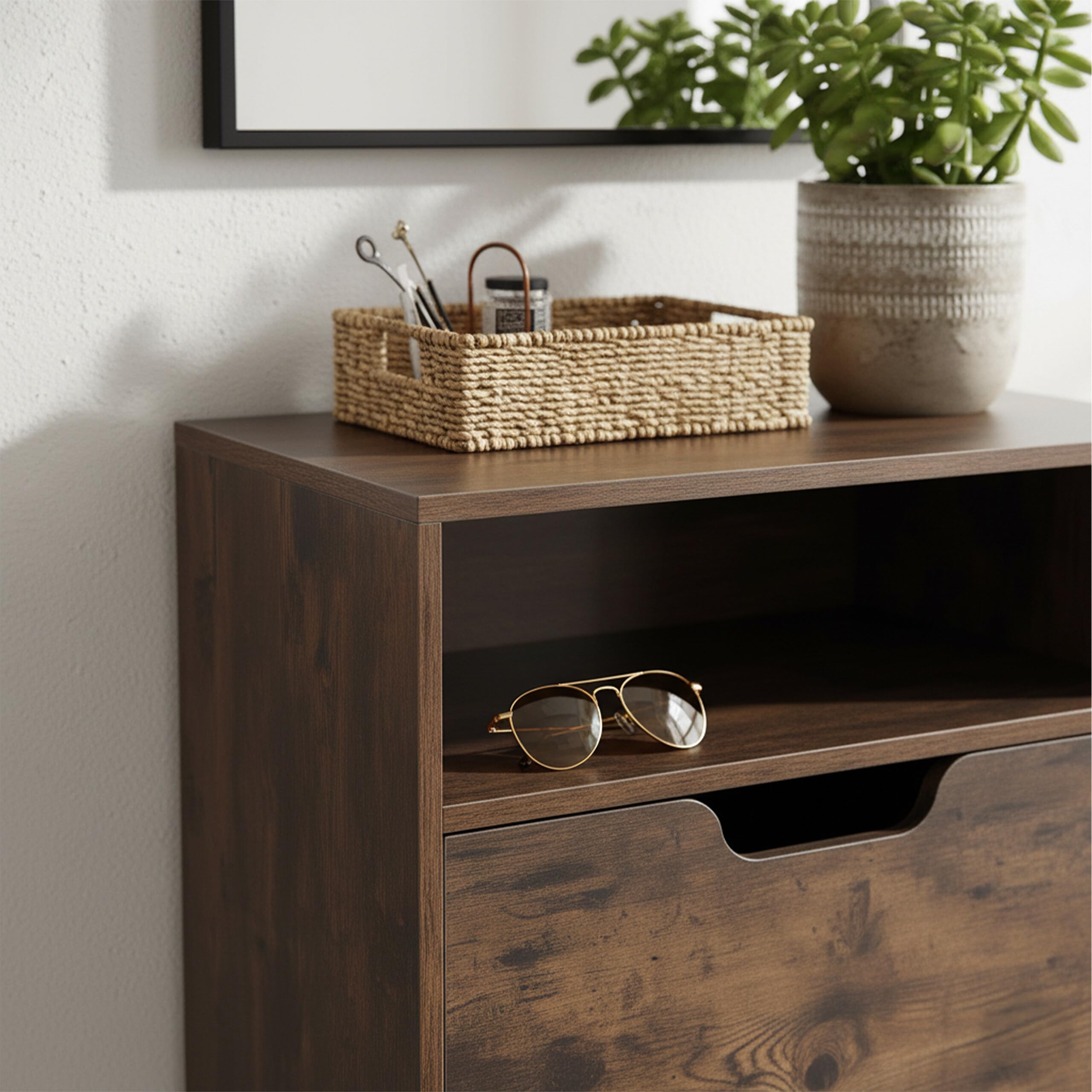 Relaxdays Scarpiera Industriale con 3 Ante, 14 Paia, 140x60x24 cm, Marrone