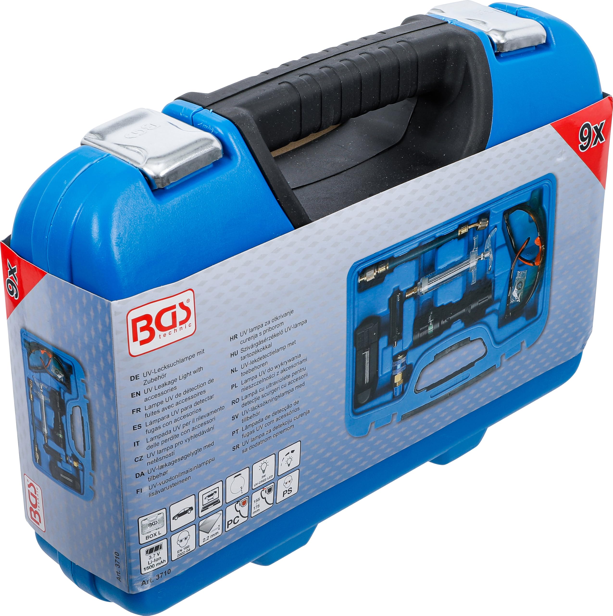 BGS 3710 | Juego de linterna - UV detector de fugas con accesorios | para aire acondicionado