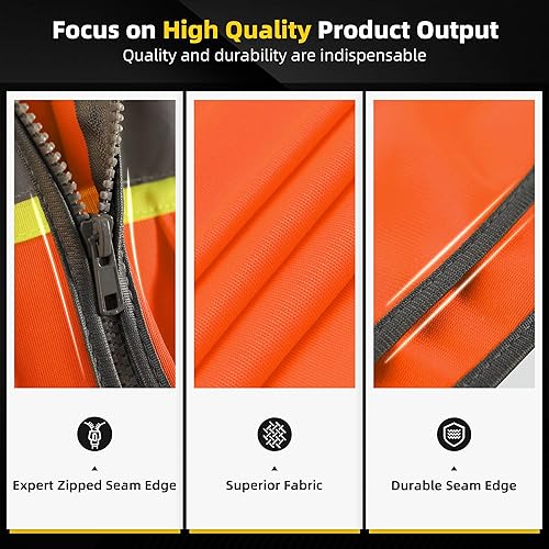 Miniatura 9 de SHORFUNE High Visibility Safety Vest with Pockets, Mic Tab, Reflective Strips and Zipper, ANSIISEA Standards