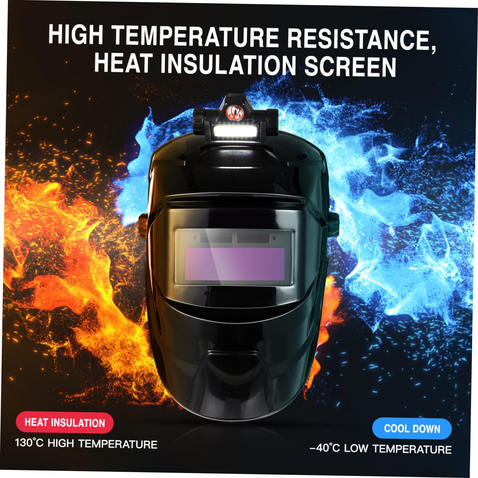 MAGICLULU Maschera per Saldatura Autoscurante Leggera in Pp Grande Schermo Visivo e Regolazione a Vite, Adatta per Varie Saldature Interne ed Esterne e Taglio