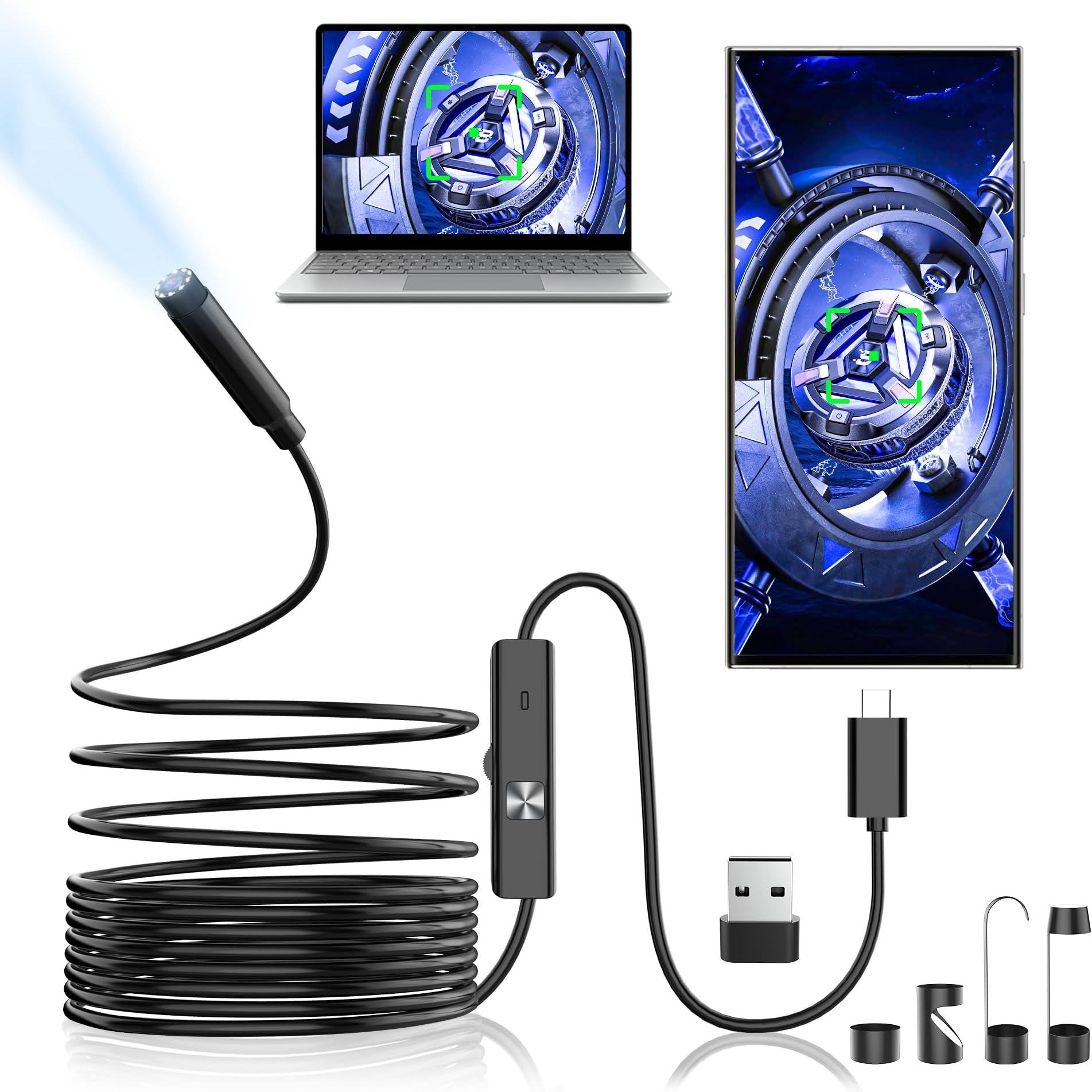 Camera Endoscopique pour iPhone, Teslong TypeC Endoscope avec 8