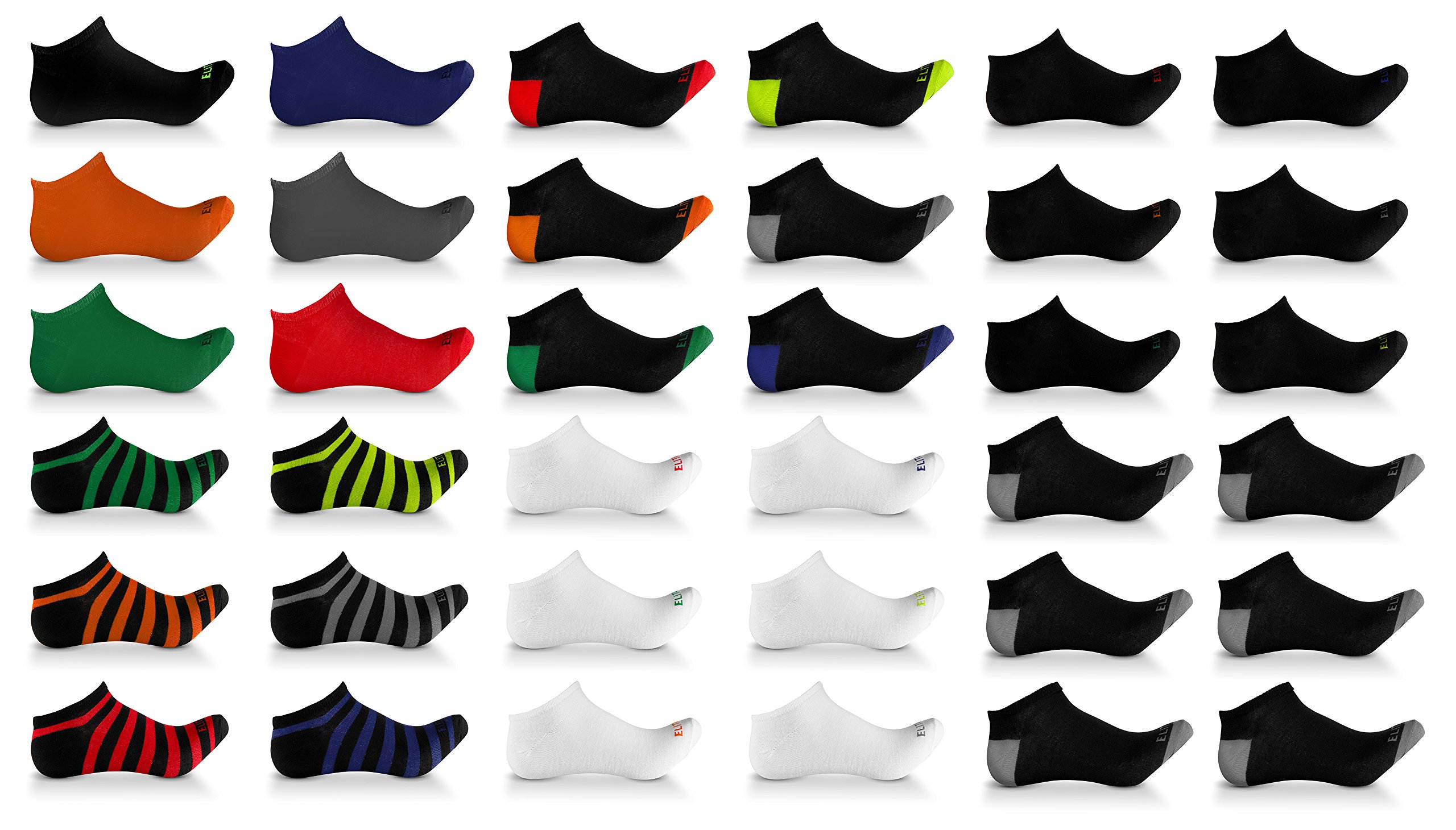 Mens Bulk 36 Pack Ultimate Athletic Sport Low Cut Casual Ankle Socks (Shoe Size 10-13)
