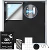 300 x 148 cm Window Blackout Magnetic 100% Blackout Fabric 420D Oxford Blackout Roller Blind No Drilling Skylight Blackout Removable for Children's Room Bedroom