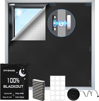 100% Magnetic Black Out Window Cover 118" x 58" Blackout Blinds No Drill, Portable Black Out Shades Blackout Curtains for Bedroom,RV,Nursery,Media Room with Strong Magnets