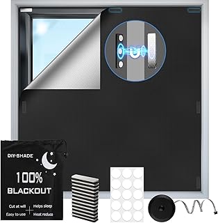 100% Magnetic Black Out Window Cover 𝟏𝟏𝟖" 𝐱 𝟓𝟖" Blackout Blinds No Drill, Portable Black Out Shades Blackout Curtains for Bedroom,RV,Nursery,Media Room with Strong Magnets