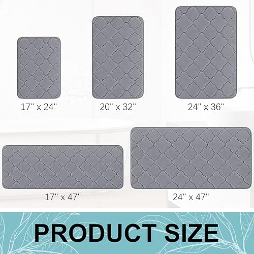 Miniatura 9 de Olanly - Alfombra de baño de espuma viscoelástica, grande, ultra suave, antideslizante y absorbente, lavable a máquina, cómoda, gruesa alfombra de