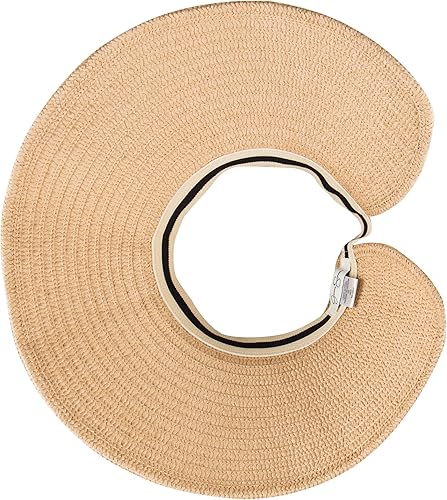 Miniatura 5 de Jessica Simpson Sombrero de visera de paja plegable para mujer
