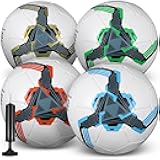 Tradder 4 Pack Operation Christmas Soccer Ball with Pump Deflated Soccer Balls Bulk for Outdoor Indoor Training Sport Gift for Kids Boys Youth Teens Adult Charity Donation
