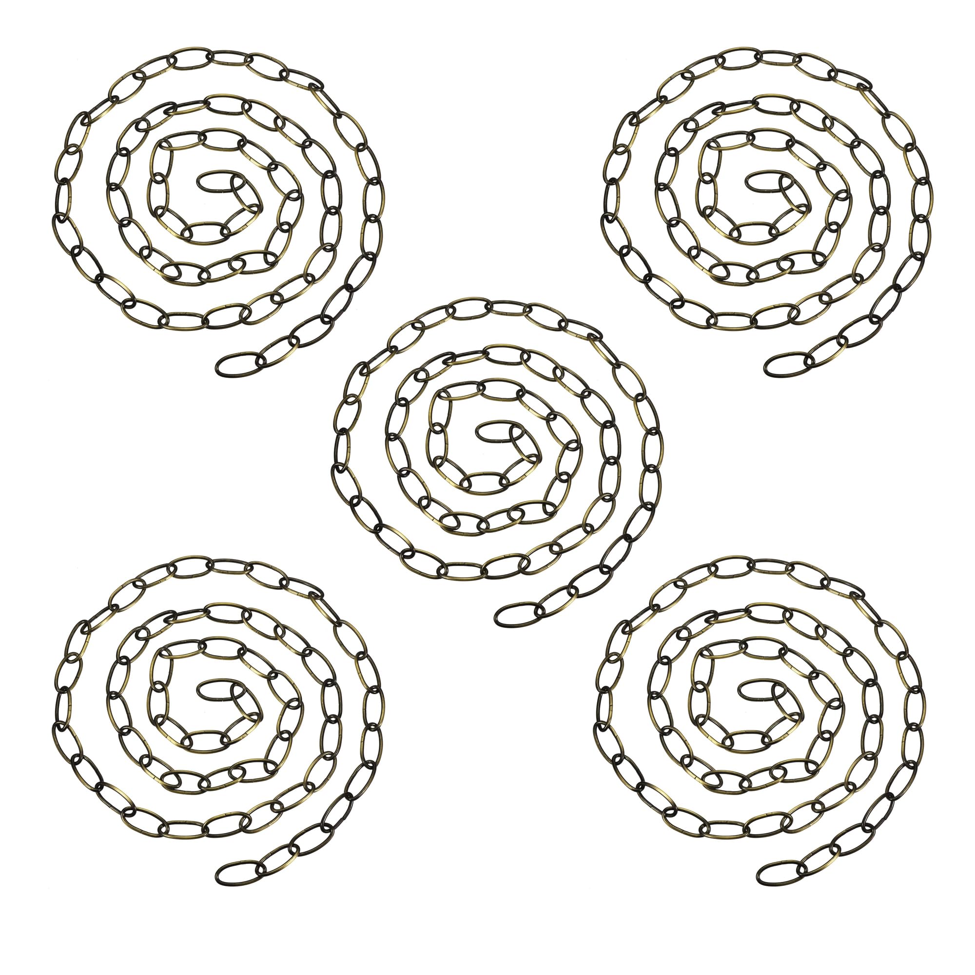 LEDSONE Vintage Style Metal Chain – 100cm Iron Thread with Not Carabiners for 32mm x 17mm Pendant Hanging Chains, Safety Barriers, and Outdoor, Indoor & Garden Décor (5, Green Brass)