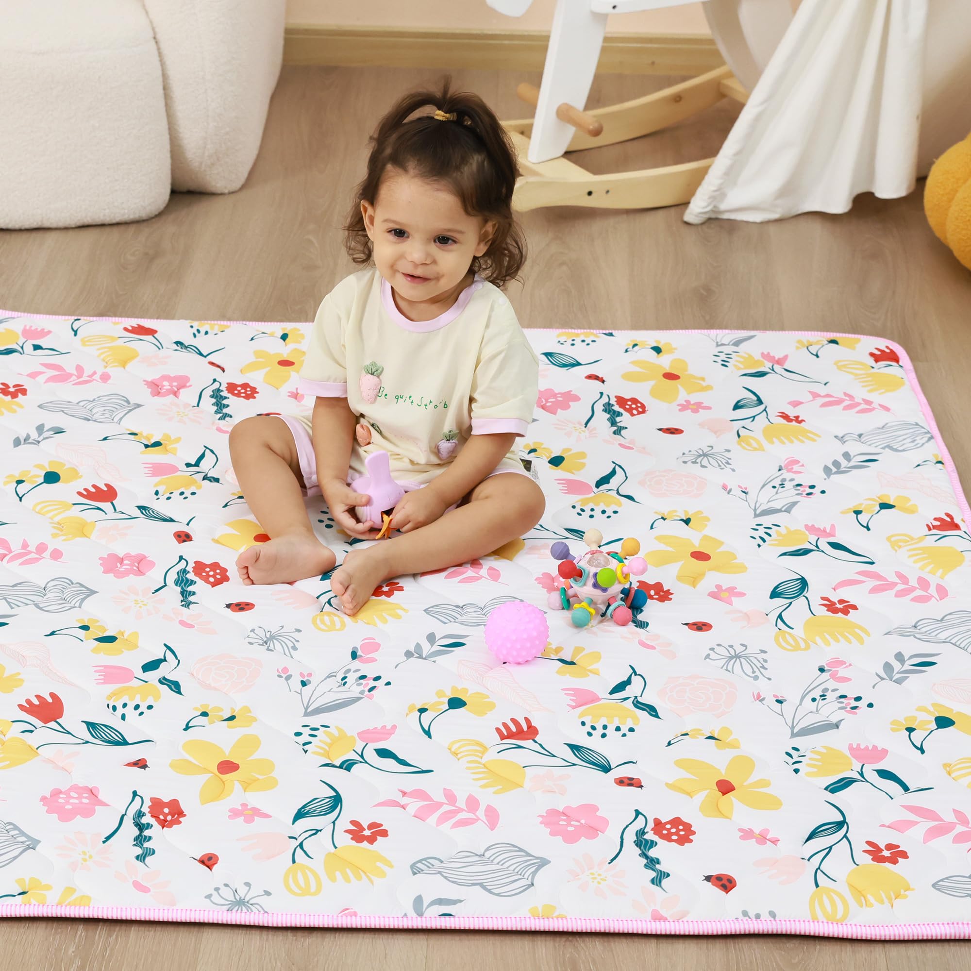 Baby Play Mat, Extra Large&Thick Baby Mat for Floor, 50 x 50 Play Mat for Baby， Foldable Padded Baby Floor Mat