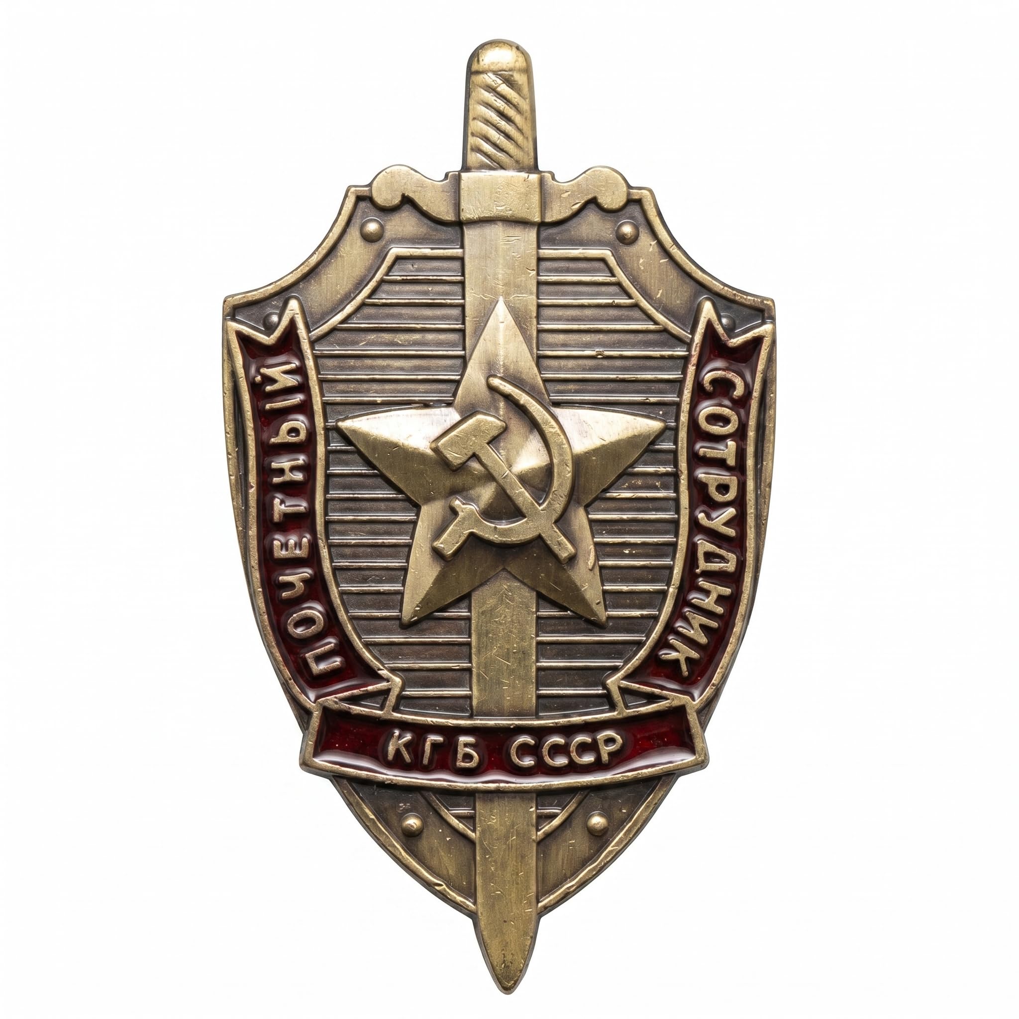 Freecrows Gold Historical Cold War Era Honorary Officer Award – Eastern Bloc Shield & Vertical Guard Reproduction – Commemorative Metal Insignia For Historians