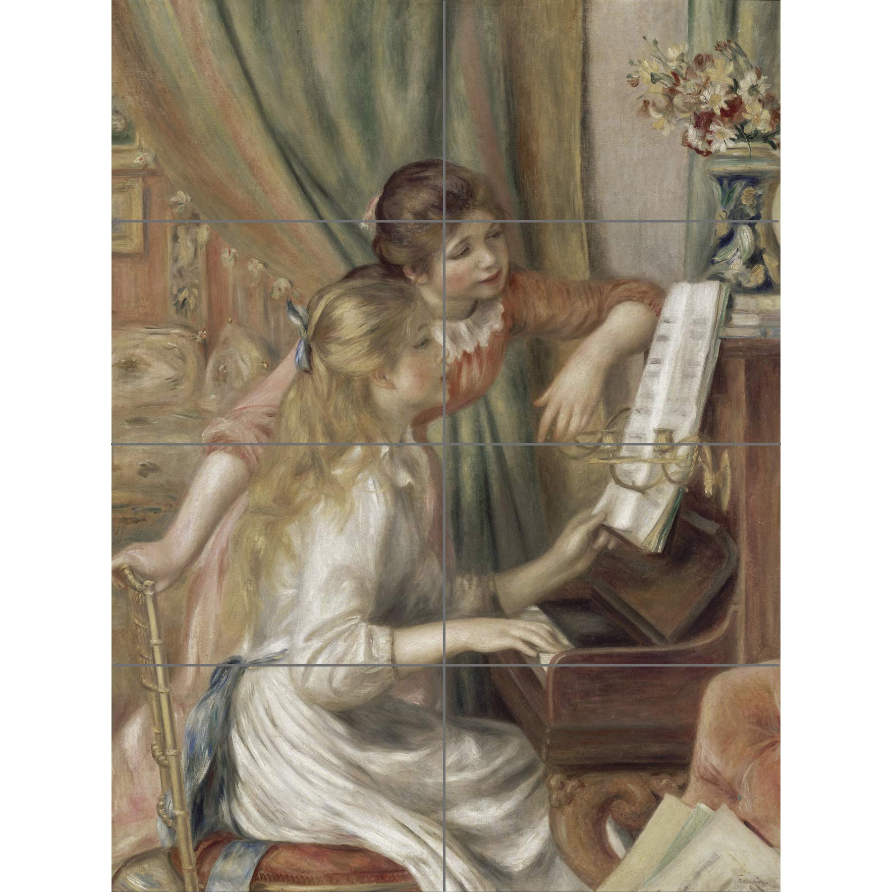 Artery8 Auguste Renoir Young Girls At The Piano XL Giant Panel Poster (8 Sections)