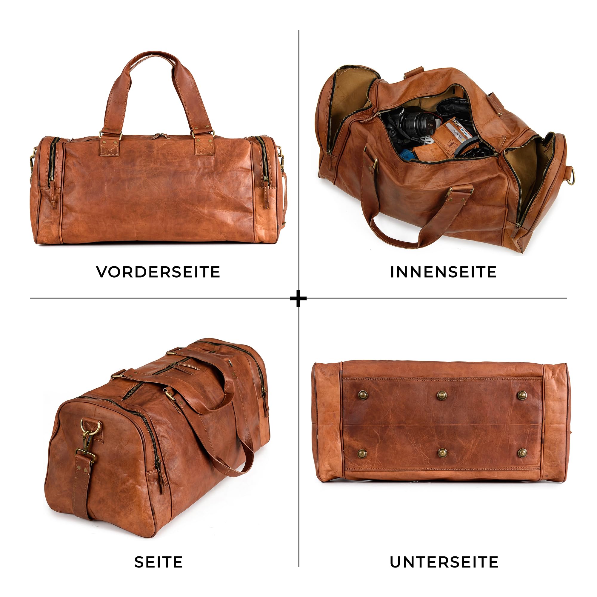 Berliner Bags Vintage Reisetasche Bergen Leder Weekender Damen Herren